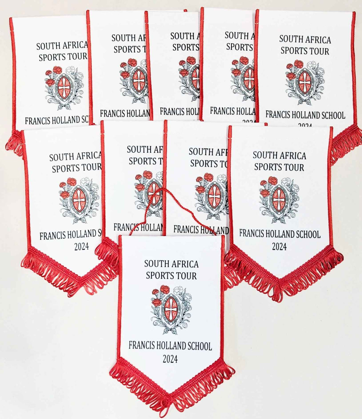 Sports Team Pennant Flag – Green, Red, Blue & White
