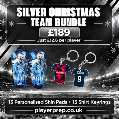Silver Christmas football team bundle for fifteen players
