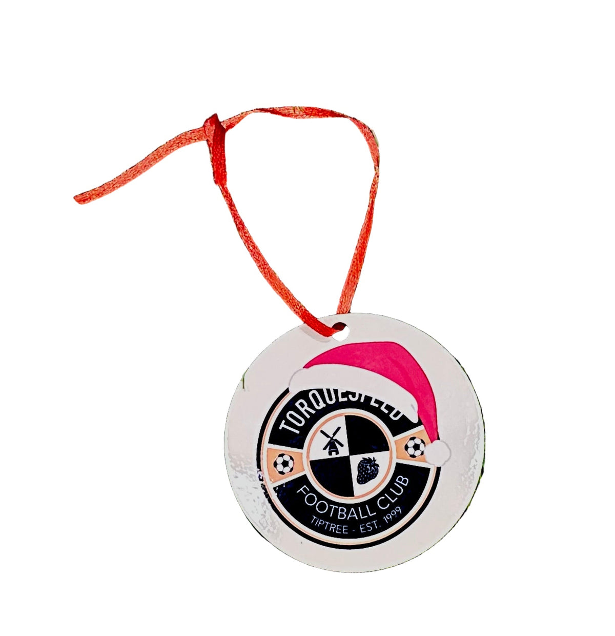 Personalised football club logo Christmas bauble