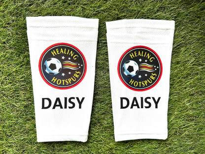 Custom personalised football shin pad sleeves