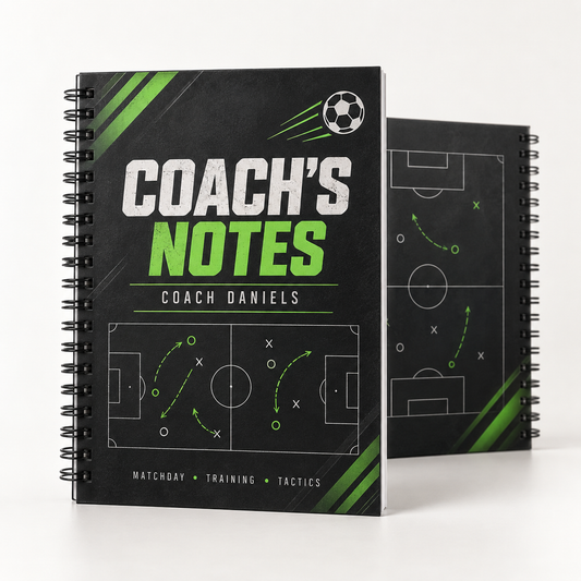 Personalised Football Coach A5 Notebook – Custom Name