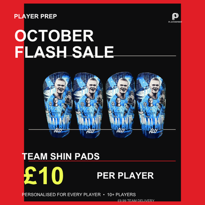 October Team Deal – Custom Shin Pads £10 per player, minimum 10