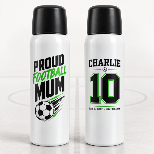 Personalised Proud Football Mum 500ml Thermal Flask
