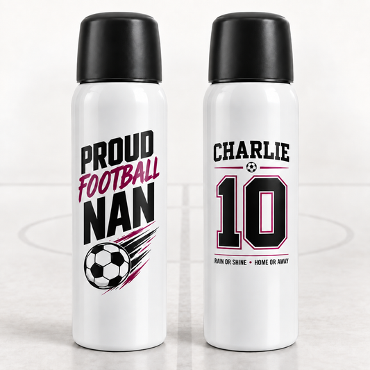 Personalised Proud Football Nan 500ml Thermal Flask