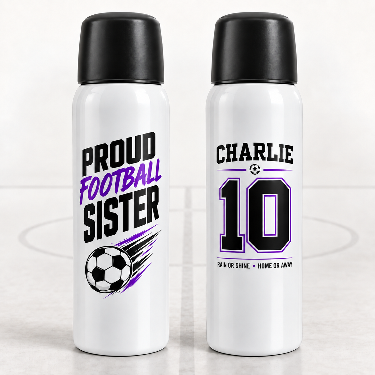 Personalised Proud Football Sister 500ml Thermal Flask