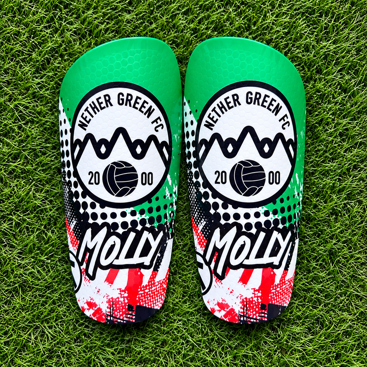 Style 10 – club crest graphic personalised shin pads