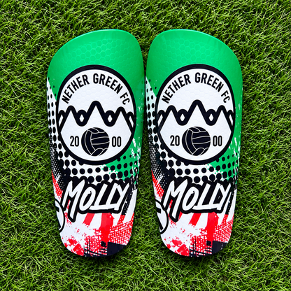 Style 10 – club crest graphic personalised shin pads